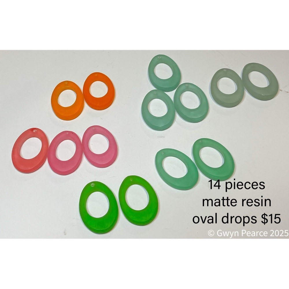 Vibrant Resin Oval Drops Set